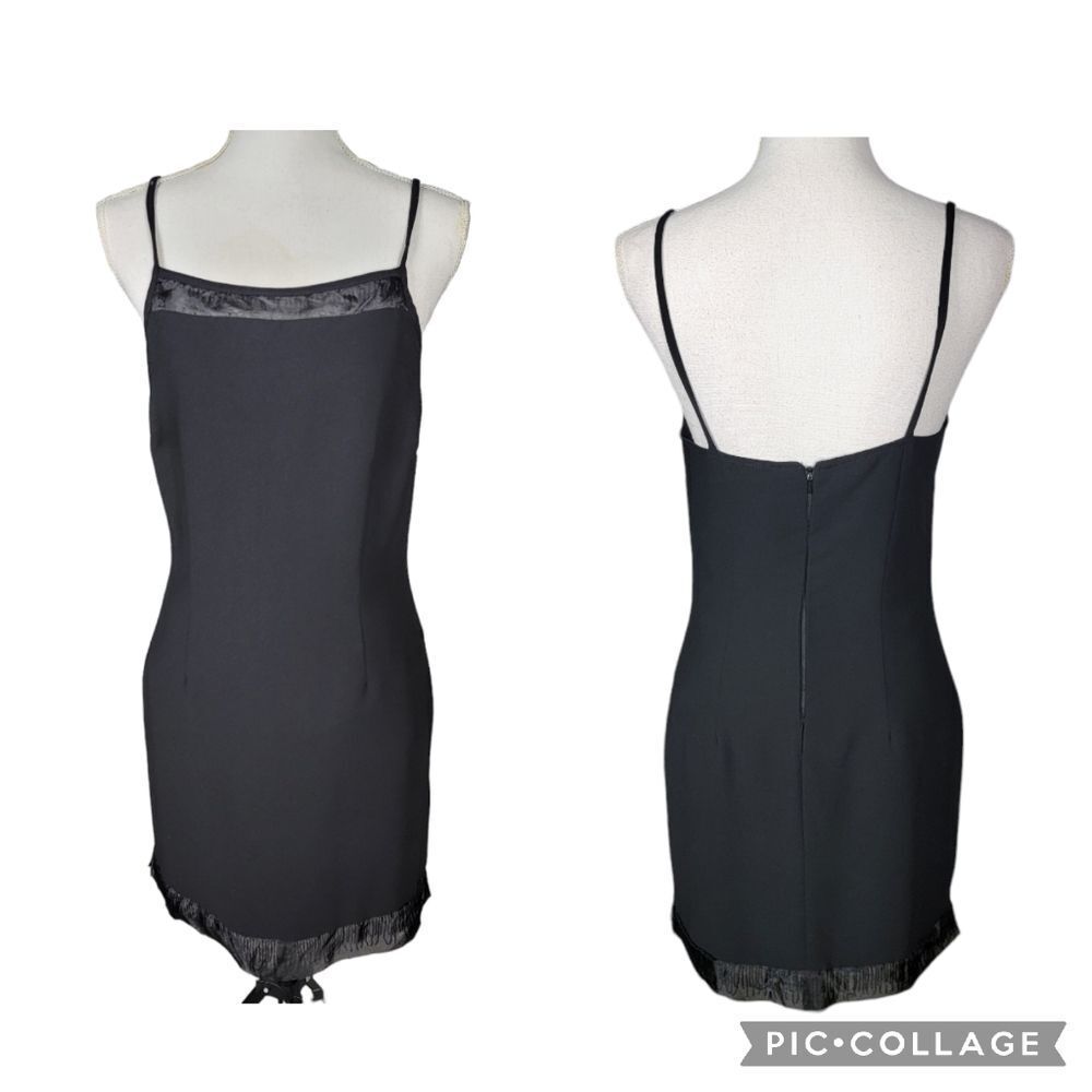 Joseph Ribkoff Womens Dress 8 *read* LBD Fringe Beaded Cocktail